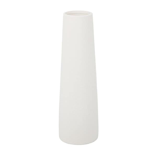 Flora Bunda 14' H Leather Finish Ceramic Vase Planter, Cream CT257E-CRM - main